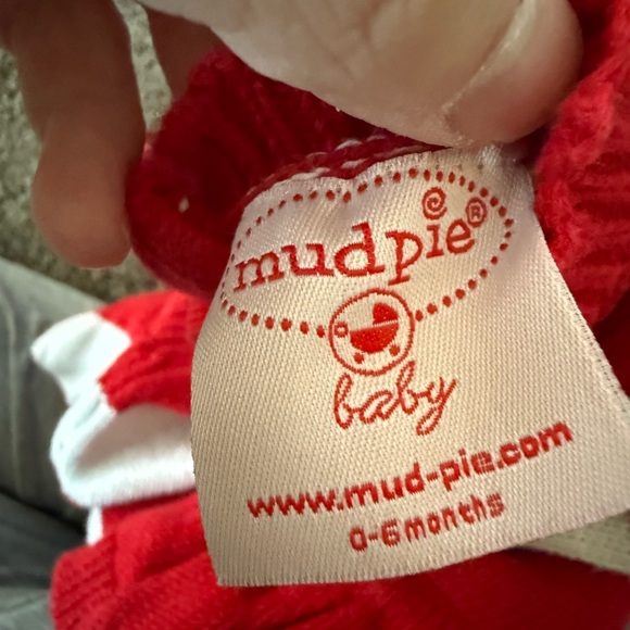 Mud Pie Red and White Striped Kids Body Suit - Picture 2 of 3